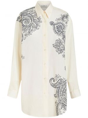 Košeľa s potlačou s paisley vzorom Etro biela