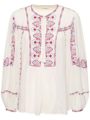 Camisa de algodón con estampado Marant Etoile blanco