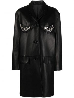 Kožený kabát Simone Rocha černý