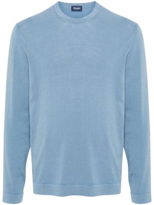 Памучен пуловер Drumohr синьо