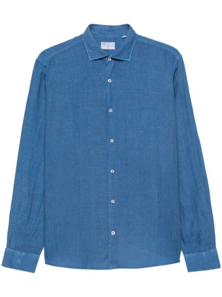 Lněná košile Fedeli modrá