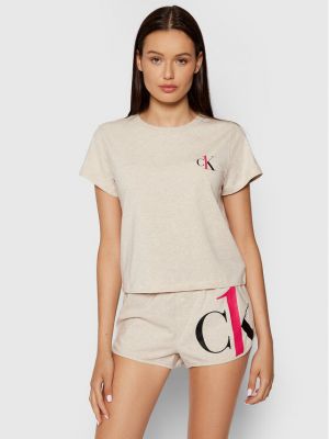 Pyžamo Calvin Klein Underwear béžová
