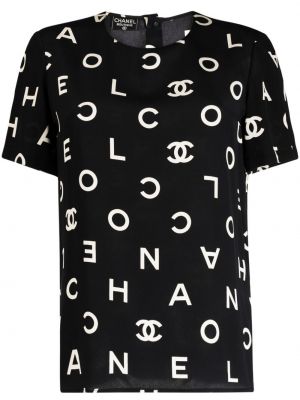 Μεταξωτή μπλούζα με σχέδιο Chanel Pre-owned