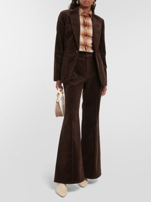 Manšestrové rovné kalhoty Polo Ralph Lauren hnědé