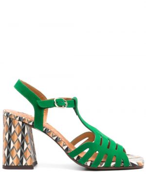 Sandales à imprimé à motif géométrique Chie Mihara vert