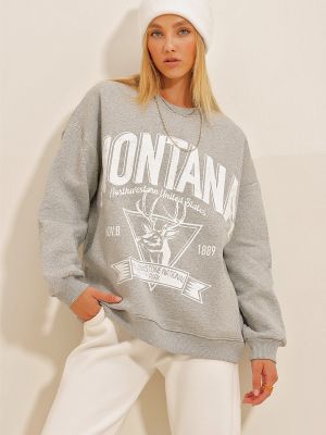 Raštuotas fliso džemperis Trend Alaçatı Stili