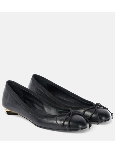 Læder sløjfe pumps Alexander Mcqueen sort