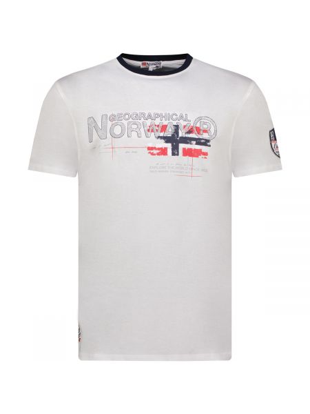 Tričko s krátkými rukávy Geographical Norway bílé