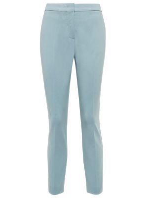 Jersey slim fit kõrge vöökohaga sirged püksid Max Mara sinine