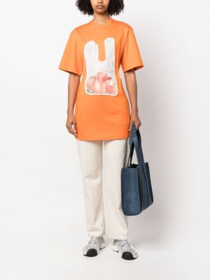 Kokvilnas t-krekls Lanvin oranžs