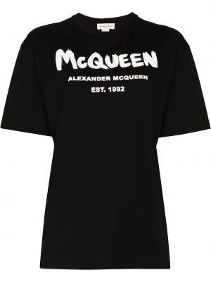 Camiseta con estampado Alexander Mcqueen negro