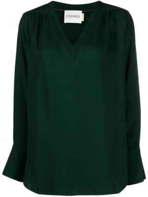 Bluza z v-izrezom Closed zelena