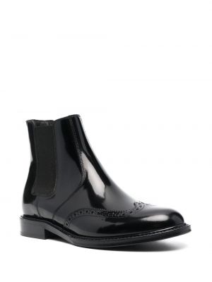 Ankle boots skórzane Saint Laurent czarne