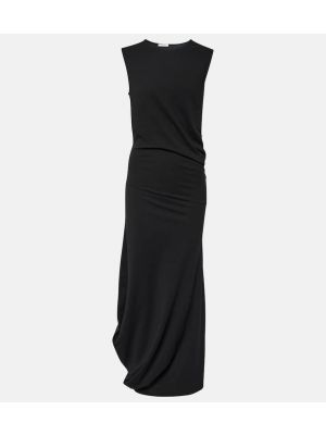 Βαμβακερή μίντι φόρεμα από ζέρσεϋ Lemaire μαύρο