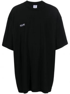 Βαμβακερή μπλούζα Vetements μαύρο