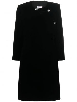 Zamatové dlouhé šaty Saint Laurent Pre-owned čierna