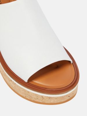 Dabīgās ādas sandales ar platformu Clergerie balts