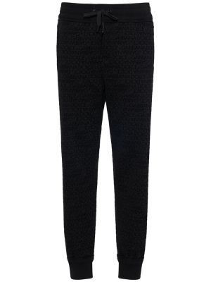 Džerzej bavlnené teplákové nohavice Dolce & Gabbana čierna