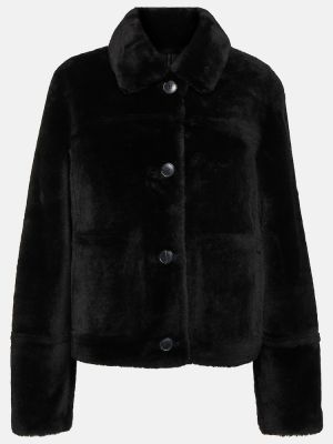 Usnjena jakna Yves Salomon črna