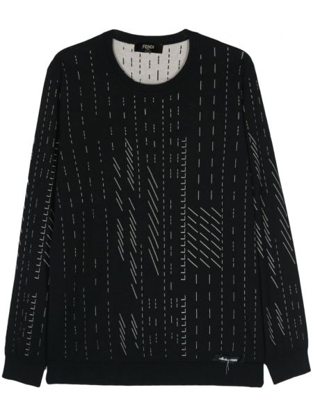 Žakárový svetr s kulatým výstřihem Fendi