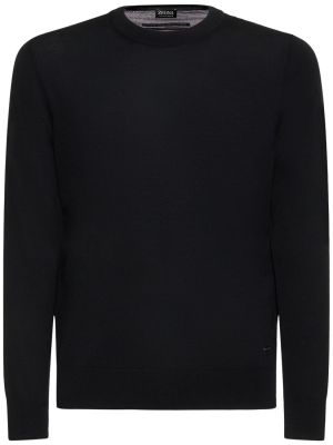 Suéter de lana de cuello redondo Brioni negro