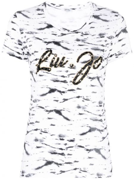 T-shirt avec perles Liu Jo blanc