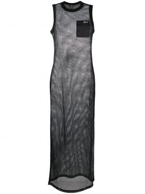 Мрежеста макси рокля Karl Lagerfeld черно