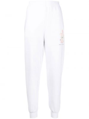 Spodnie sportowe z nadrukiem Stella Mccartney białe