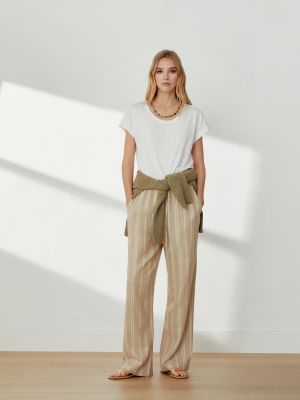 Pantalones de lino de algodón Southern Cotton beige