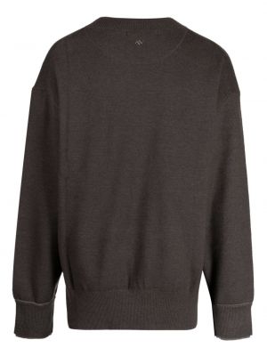 Sweter z dekoltem w serek z kieszeniami Zzero By Songzio szary