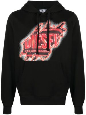 Zerrissener hoodie mit print Diesel schwarz