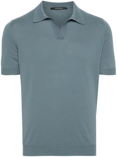 Плетена поло тениска Tagliatore синьо