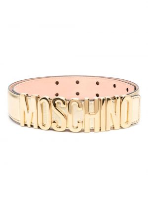 Kožený pásek Moschino zlatý