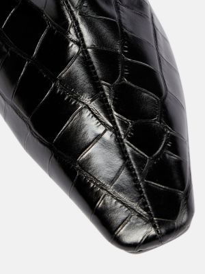 Kožne gumene čizme Toteme crna