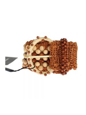 Pasek z koralikami relaxed fit Dolce And Gabbana brązowy