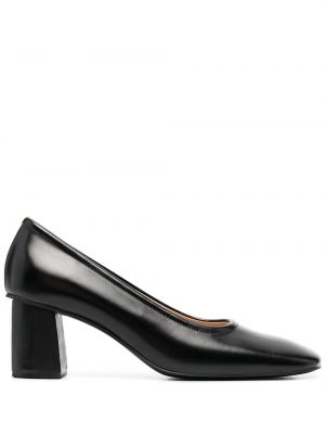 Полуотворени обувки с ток с квадратен връх Low Classic черно