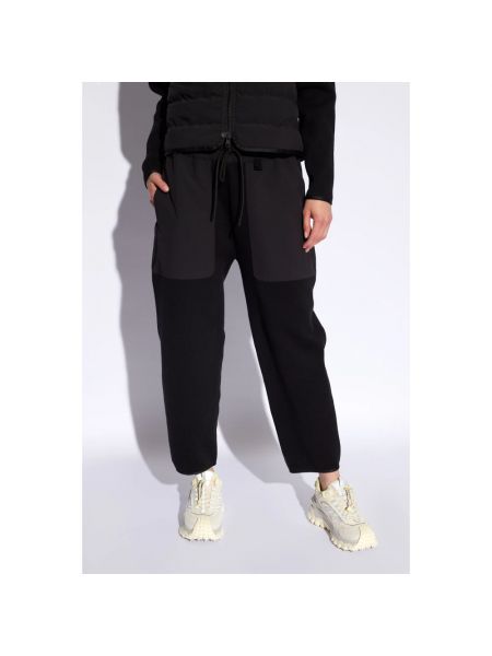 Pantalones de chándal de algodón Moncler negro