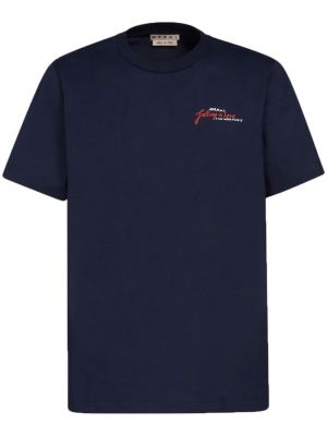 T-shirt aus baumwoll mit print Marni blau