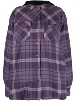 Flanelinė marškiniai su gobtuvu Rotate violetinė