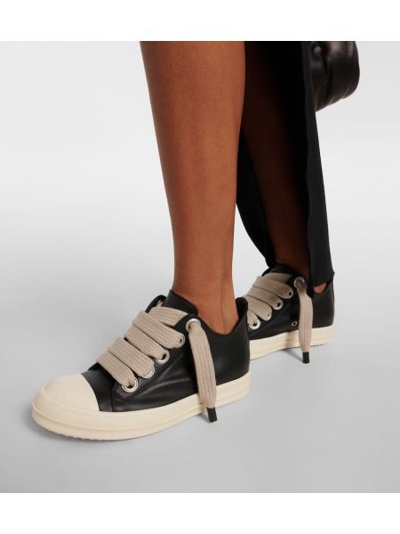 Dantel deri sneaker Rick Owens siyah