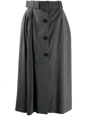Kostkované midi sukně Prada šedé