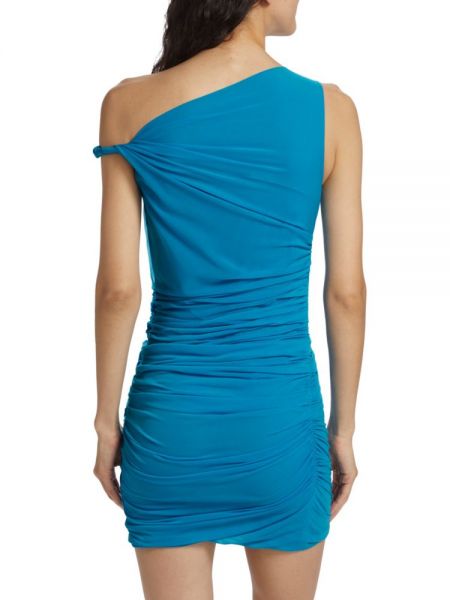 Асимметричное платье мини Helmut Lang синее