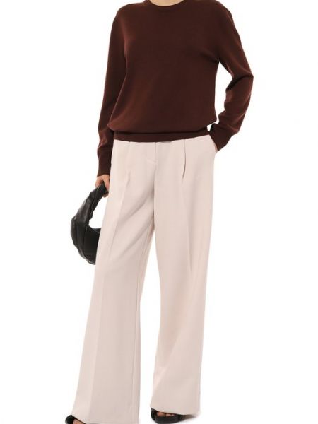 Шерстяной пуловер Jil Sander коричневый