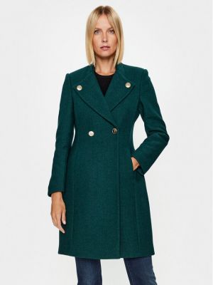 Vlnený priliehavý kabát Rinascimento zelená