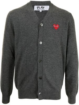 Cardigan con scollo a v Comme Des Garçons Play grigio