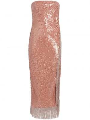 Коктейлна рокля с пайети Cinq A Sept розово