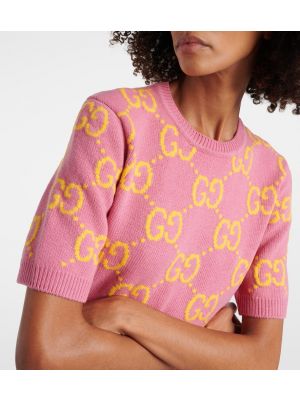 Mini vestido de lana Gucci rosa