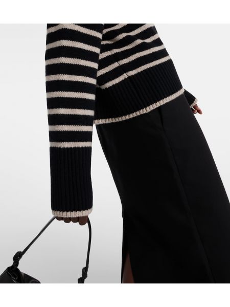 Pruhovaný kašmírový sveter Lisa Yang