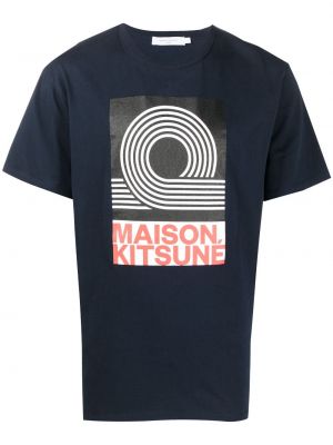 Trykt t-skjorte Maison Kitsuné blå