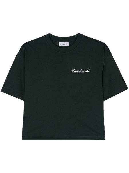 Medvilninis marškinėliai Lacoste žalia